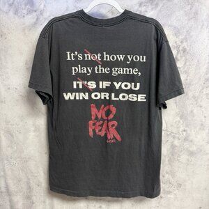Vintage 90s No Fear T Shirt Mens XL Faded Black Win or Lose Single Stitch